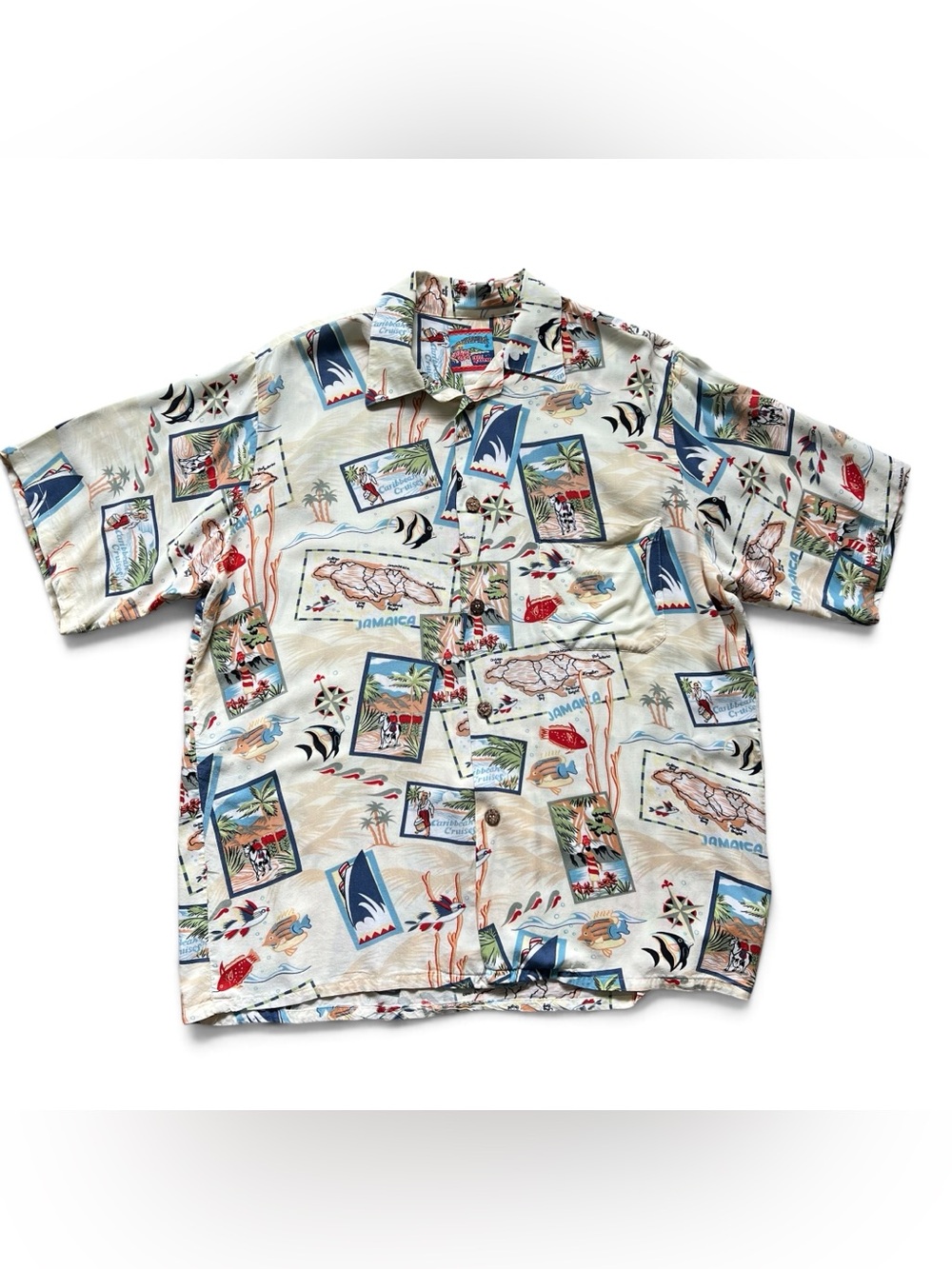 Vintage Reyn Spooner Jamaica Cruise Aloha Shirt M